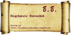 Bogdanov Benedek névjegykártya