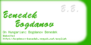 benedek bogdanov business card